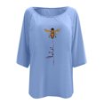 thumbnail image 3 of Pntutb Mujeres Tallas grandes Damas Un hombro Abeja Impreso Camiseta top Verano Blusa suelta Pntutb Pntutb-22, 3 of 7