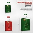 thumbnail image 5 of easykart labels 12 Christmas Gift Bags, Red & Green Metallic & Texture Finish with Golden& Spot Gloss Xmas Tree, Assorted Sizes With Handle (4 Extra Large 16", 4 Large 12", 4 Medium 9"), 5 of 5