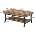 thumbnail image 5 of Tribesigns Farmhouse Coffee Table with Storage, 2-Tier Rustic Living Room Table, 5 of 6