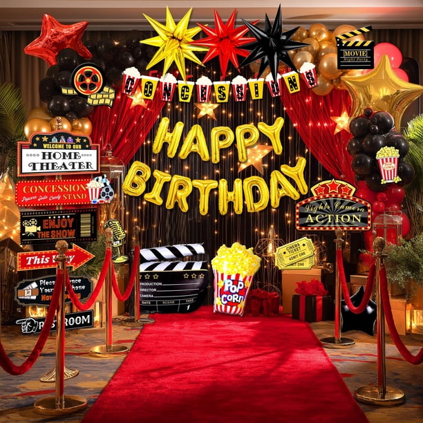 Decoraciones para Fiesta Temática de Película Pzoixuvo Cumpleaños 150 piezas