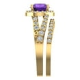 thumbnail image 3 of Clara Pucci 14K Yellow Gold Round Cut 1.5Ct Natural Amethyst Engagement Ring + Matching Band - Luxury Box Included, 3 of 7