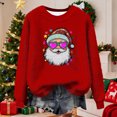 thumbnail image 5 of Cavosen Womens Fall Sweatshirts Crew Neck Blouses Santa Claus Lightweight Pullover Soft Masquerade Tops, 5 of 5