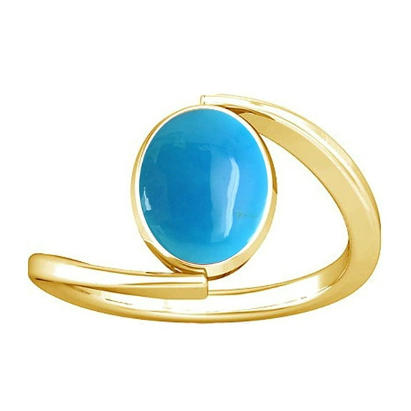 Divya Shakti 12.25-12.50 Carat Turquoise Feroza Gemstone Panchdhatu Ring for Women
