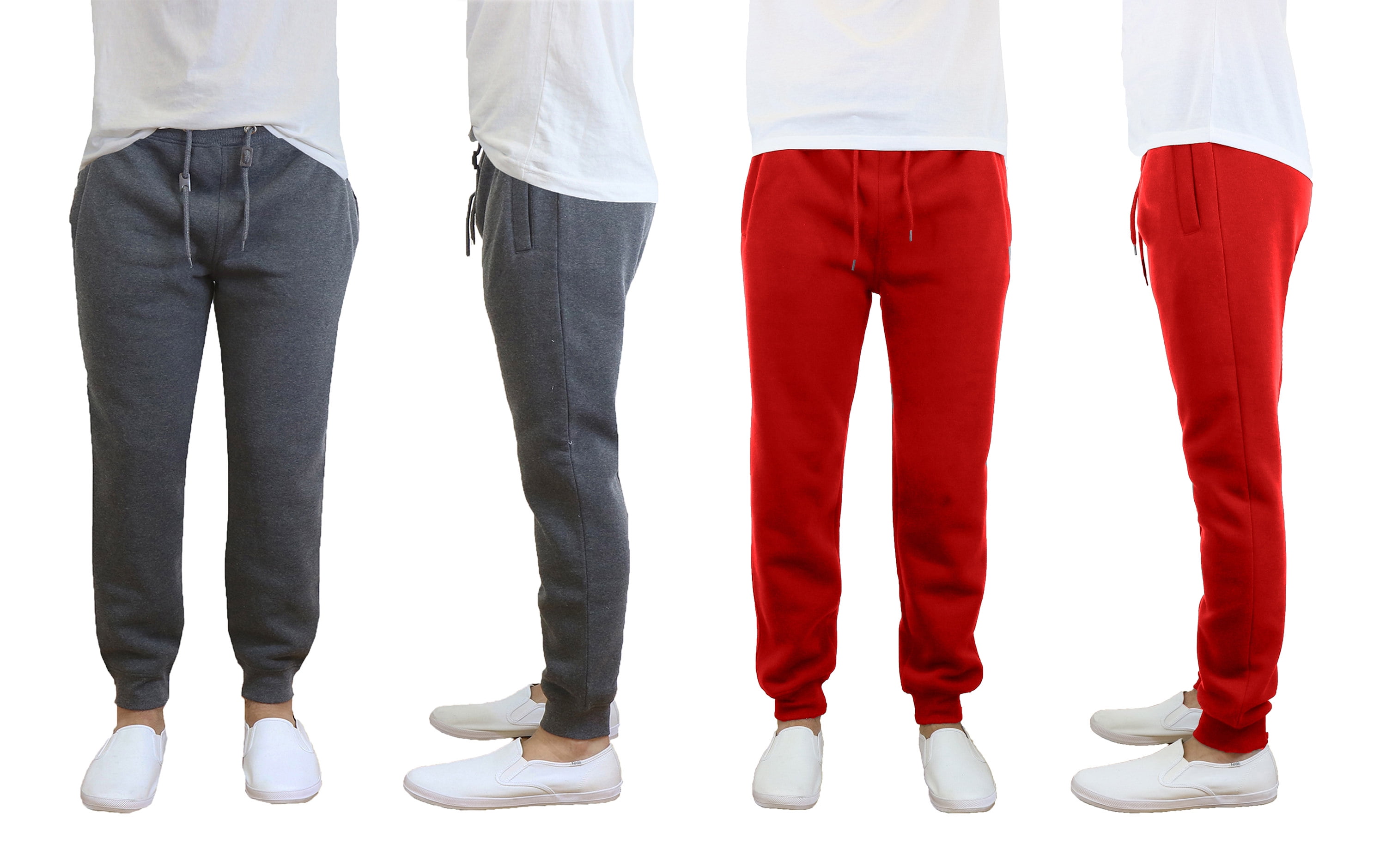 2 Pack Mens Fleece Jogger Pants - Walmart Business Supplies