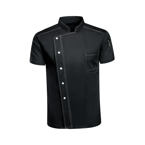 Chaqueta de chef para hombre y mujer, ropa de chef, ropa de camarero, botones a presión, transpirable con SG