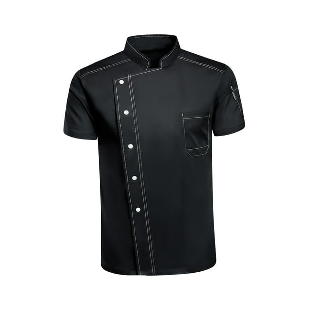 lionlar Men Women Chef Coat Jacket with Pockets Summer for Bakery Food Service L