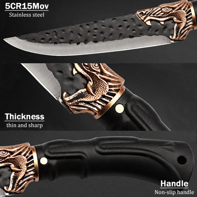 4PCS Professional Stainless Steel Multipurpose Knife Boning Knife Knife Stand Utility Knife Sharp Knife Chef Knife Cooking Knife Kitchen Items Fish Knife Pizza Small Knives Cutting Knife Fruit Knife