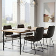 thumbnail image 1 of Homy Casa Set of 4 Upholstered Dining Chairs with Sled Metal Legs and Channel Tufted Seat for Kitchen Dining Room and Loft Spaces, 1 of 8