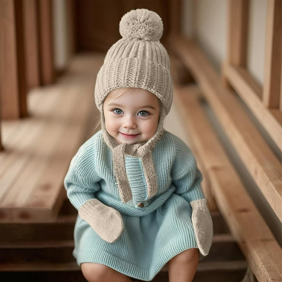 Toddler Winter Beanie Children Soft Warm Knit Hood Hat for Christmas Toddler Winter Hats 1-2 Years