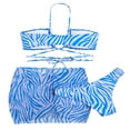 thumbnail image 2 of PENGXIANG Women‘s Summer 3PCS Bikini Sets Hanging Neck Bra + Drawstring Skirt + Zebra Print Thong, 2 of 6