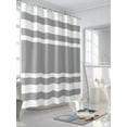 thumbnail image 3 of Grey Stripe Shower Curtain, Geometric Pattern White Stripes Modern Waterproof Shower Curtain Set with 12 Hooks Lightweight Washable Fabric Shower Curtains for Bathroom 72x78 Inches, 3 of 6