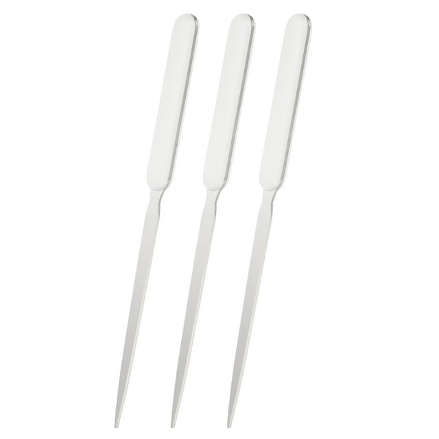 Uxcell Letter Opener, 3 Pcs Stainless Steel Lightweight Handle Envelope Opener Mail Opener Letter Slitter for Office Home Box Open, White