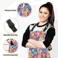 thumbnail image 2 of Cartoon Unicorns and Horses 5 Pcs Kitchen Set Heat Resistant Oven Mitts and Non-Slip Pot Holders with Adjustable Cooking Apron, 2 of 6
