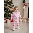 thumbnail image 5 of Jaweiwi Baby Toddler Girl Christmas Outfits 3 6 12 18 24 Months 2T 3T Santa Tree Print Long Sleeve Round Neck Pullover + Elastic Waist Pants 2 Pcs Clothes Set, 5 of 9