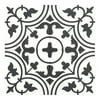 MTO0541 Classic 8X8 Floral Black White Matte Cement Tile