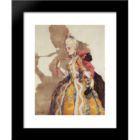 Design of Costume for Awnings T. Karsavina (To Dance to Music by Mozart) 20x24 Framed Art Print by Konstantin Somov