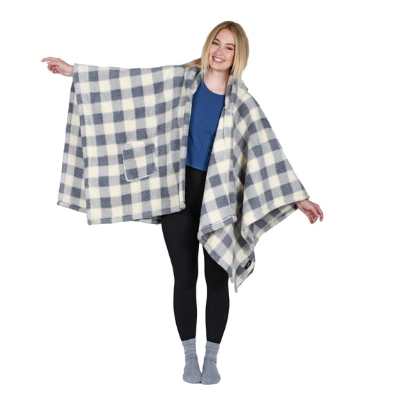Catalonia Women's Scarf Shawls, Hooded Wearable Blanket Cloak Coat,Sherpa Fleece Poncho Cape,Lightweight Blanket Shawls