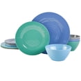 thumbnail image 2 of Juego de vajilla Gibson Home Melamine Service 4 azules 12 piezas, 2 of 9