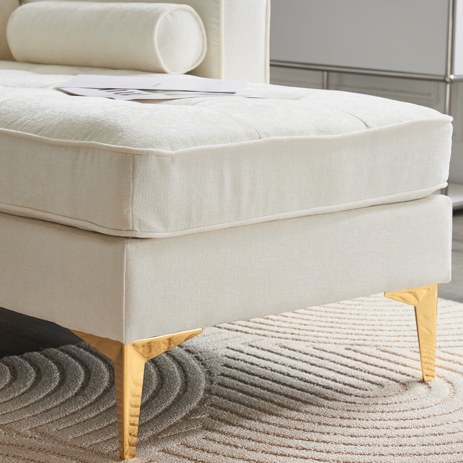 YYAo Convertible Sectional Sofa Futon, L Shaped Couch with Reversible Chaise for for Living Room, Apartment and Small Space, Beige YYAo Convertible Sectional Sofa Futon, L Shaped Couch with Reversible Chaise for for Living Room, Apartment and Small Space, Beige