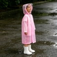 thumbnail image 4 of JOANKDMI Toddler Girls Long Raincoat Kids Waterproof Lightweight EVA Rain Jacket with Clear Brim Hood Snap Button Closure for School Hiking Travel Outdoor Active Wear, 4 of 5