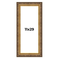 11x29 Frame Vintage Gold Solid Wood Picture Frame | 2.5 Inch Moulding Width | Ornate Bronze Museo