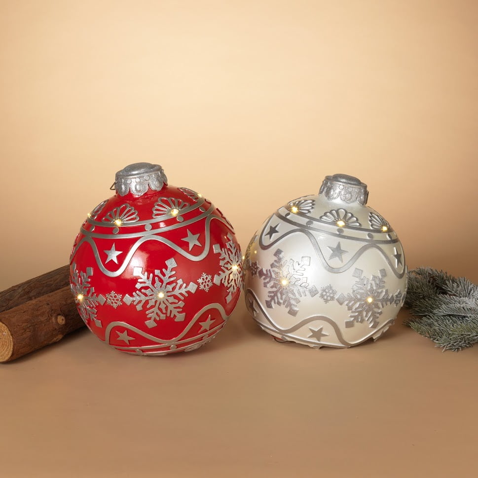 Giant Light up Large Christmas Poly-Resin Jumbo Ball Ornaments Decoration Set - Walmart.com