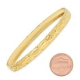 thumbnail image 3 of 6.3mm Gold Plated Cut Pattern Bangle Bracelet, Circumference: 9.25" (x-large), 3 of 6