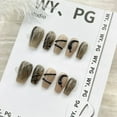 thumbnail image 2 of press-on nails Manicure pure handmade wear short ladder wrapped with small snake nail piece advanced customization, 2 of 9