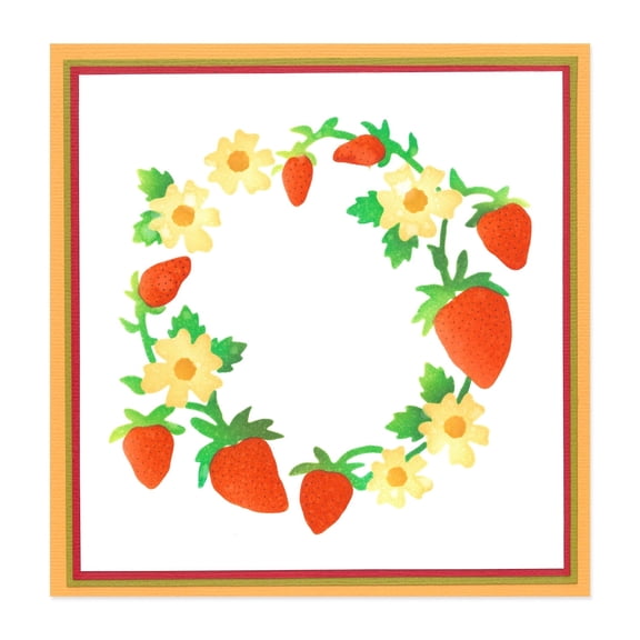 Sizzix Layered Stencils - Strawberry Wreath