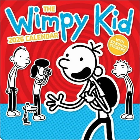 Wimpy Kid 2026 Wall Calendar with 50 Bonus Stickers, (Paperback)