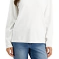 thumbnail image 3 of Karen Scott Women's Studded Mock-Neck Sweater Natural Size Extra Small, 3 of 3