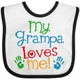 thumbnail image 3 of Inktastic My Grampa Loves Me Boys or Girls Baby Bib, 3 of 4