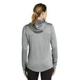 thumbnail image 2 of Sport Tek Adult Female Women Plain Long Sleeves Pullover Dark Silver He Medium, 2 of 4