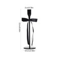 thumbnail image 3 of Black Metal Taper Candle Holder with Satin Bow - Gothic Halloween Table Centerpiece, Fall Harvest Indoor Display for Mantel, Home & Holiday Decor, 3 of 5