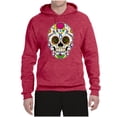 thumbnail image 2 of Wild Bobby Day Of The Dead Sugar Skull Pop Culture Unisex Graphic Hoodie Sweatshirt, Vintage Heather Red, Medium, 2 of 5