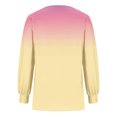 thumbnail image 4 of Cavosen T Shirts for Women Long Sleeves Pullover Tunic Tops Crewneck Casual Gradient Shirts Dressy Flowy Loose Fit Blouse Ruched Pleated Tees Trendy Resortwear Fall Pink L, 4 of 8