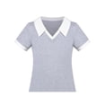thumbnail image 4 of Girls Dress Gray T-Shirt Classic Loose Straight School Short Sleeve 10 Years, 4 of 8