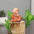 thumbnail image 7 of Yaoyar Cute Monk Statue Miniature Buddha Figurine Wise Figure Baby Little Monk Sculpture Collectibles Crafts Arts Zen Ornaments Wall Shelf Desktop Garden Home Office Car Decoration Gift, 7 of 7