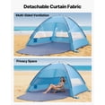 thumbnail image 3 of VEVOR Beach Tent Sun Shelter for 8 Person, UPF 50+ Protection, Portable Sun Shade Canopy with Carrying Bag & Sand Pockets, Lightweight and Easy Setup Beach Umbrella for Camping Fishing Outdoor Picnic, 3 of 9
