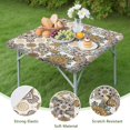 thumbnail image 4 of Brown Ethnic Floral and Mandala Pattern Square Fitted Tablecloth with Elastic Edge,Square Table Cover,Washable Elastic Table Cover for Home Kitchen Party Decor 34"x34", 4 of 6