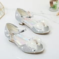 thumbnail image 2 of Gubotare Toddler Dress Shoes Little Kids Girls Dress Pumps Glitter Sequins Princess Low Heels Princess Dress Shoes Party Dance Shoes Rhinestone Sandals (Silver,1), 2 of 7