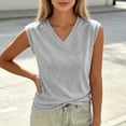 thumbnail image 2 of ClodeEU Women's V Neck Sleeveless Tank Top ,Solid Color Casual Summer Tops Gray,Women's Plus L, 2 of 7