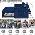 thumbnail image 4 of 54.5" Pull Out Sofa Sleeper, 3-in-1 Convertible Sleeper Sofa Bed for Living Room Apartment, Breathable Chenille Adjustable Sleeper Loveseat with Pull Out Bed and Side Pockets, Blue, 4 of 7