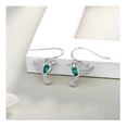thumbnail image 2 of Pendientes de colibrí para mujer, pendientes de plata con forma de pájaro, cristales, pendientes de gota de colibrí, coloridos diamantes de imitación, colibrí volador, 2 of 5