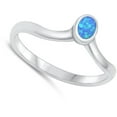 thumbnail image 4 of CHOOSE YOUR COLOR Blue Simulated Opal Wholesale Ring .925 Sterling Silver Band CZ Female Size 8, 4 of 4