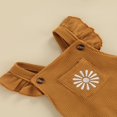 thumbnail image 4 of Newborn Infant Baby Girl Romper Floral Pattern Ruffle Sleeve Bottom Snap Jumpsuit with Hair Accessories, 4 of 6