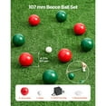 thumbnail image 6 of KFFKFF Bocce Ball Set, 107 mm, Includes 8 Resin Balls, Pallino, Carrying Bag, and Measuring Rope, Red and Green Colors, Suitable for 2 to 8 Players, Perfect for Beach, Lawn, Backyard, 6 of 9