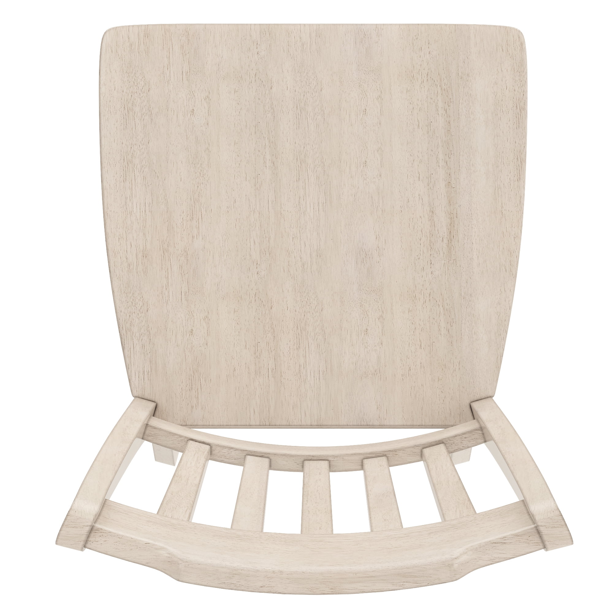 Weston Home Farmhouse Vintage Slat Back Solid Wood Counter Height Chair, Set of 2, Antique White