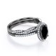 thumbnail image 3 of JeenMata Juego de Novia con Forma de Infinito Retorcido de Diamante Negro Cultivado en Laboratorio de 1,75 Quilates y Moissanita Engastado con Halo Pavé en Baño de Oro Negro de 18 K sobre Plata, 3 of 6