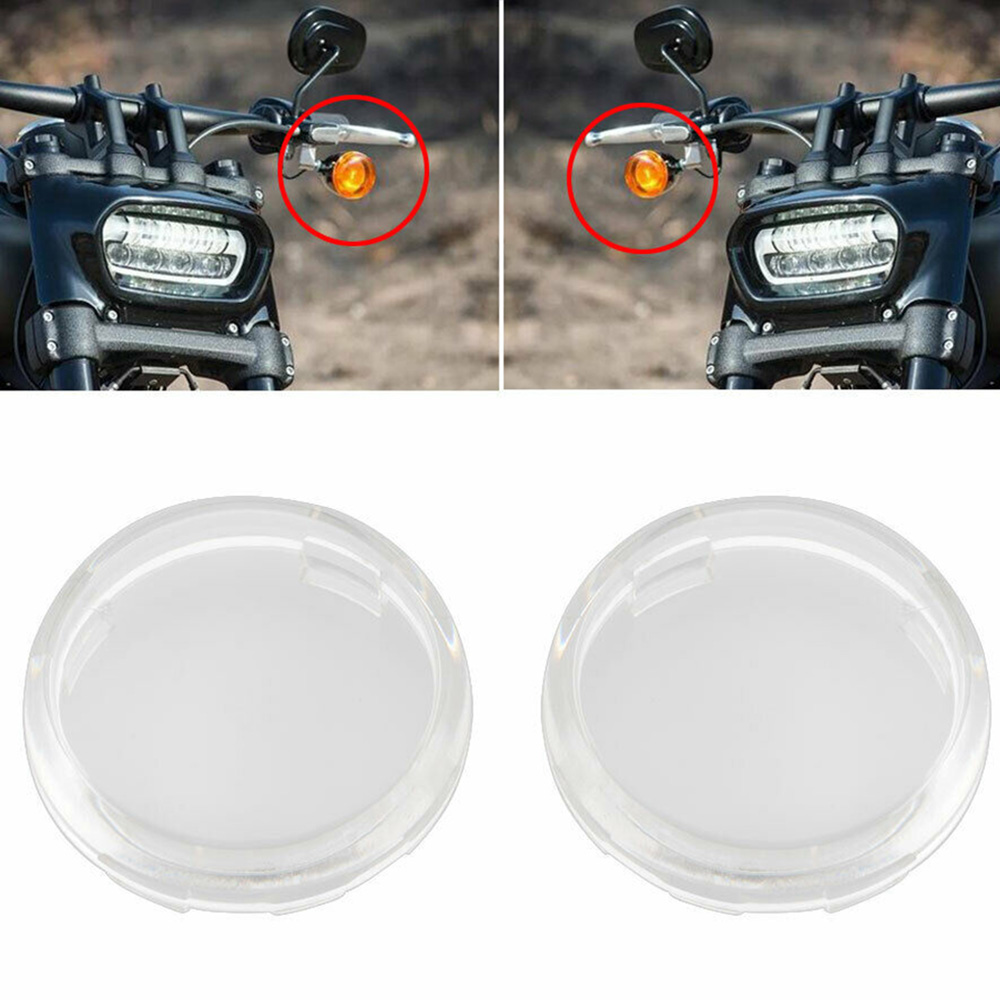 2x Turn Signal Lamp Lens Cover Cap For Harley Sportster Dyna Softail XL883 48